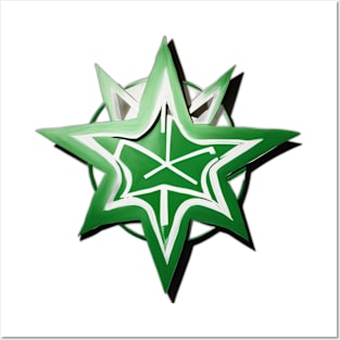 Green Abstract Star Emblem Graphic No. 504 Posters and Art